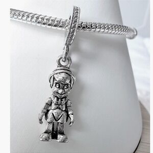 Silver‎ Pinocchio-inspired Dangle Bracelet Charm Snake Chain